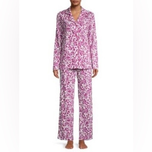 NWT Cosabella Holiday Print Pink Long Sleeve Top & Pant Pajama Set XL - Picture 9 of 9